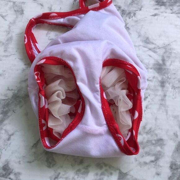 Disney Baby Minnie Mouse Red Polka Dot Tutu One Piece Bathing Suit Swimsuit - Picture 12 of 12